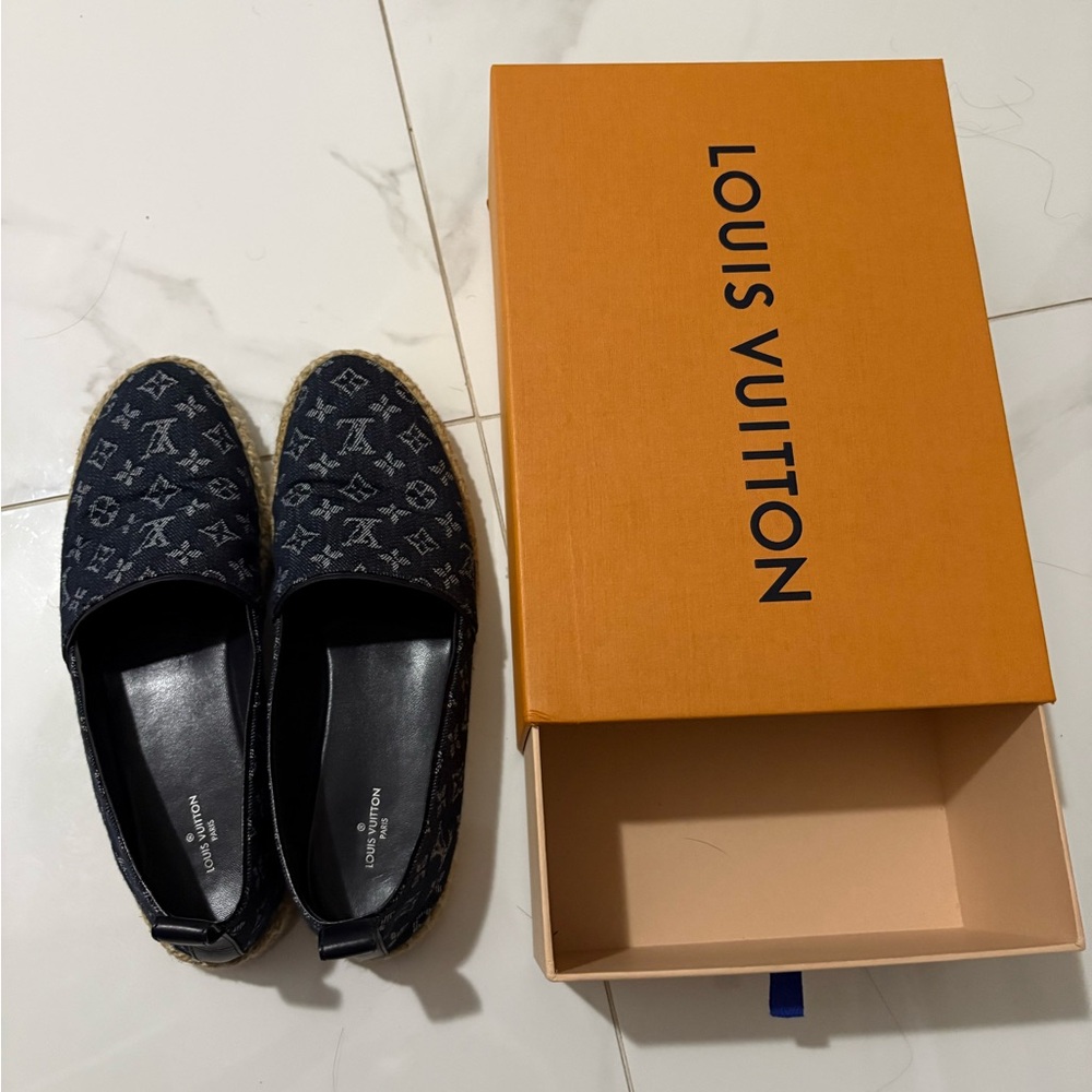 Louis Vuitton Denim Espadrille Flats